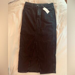 NWT Mango Long denim skirt with slit.
